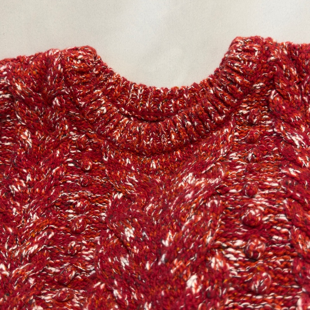 Good Threads Womens Large Red Cable Knit Sweater - Picture 5 of 7